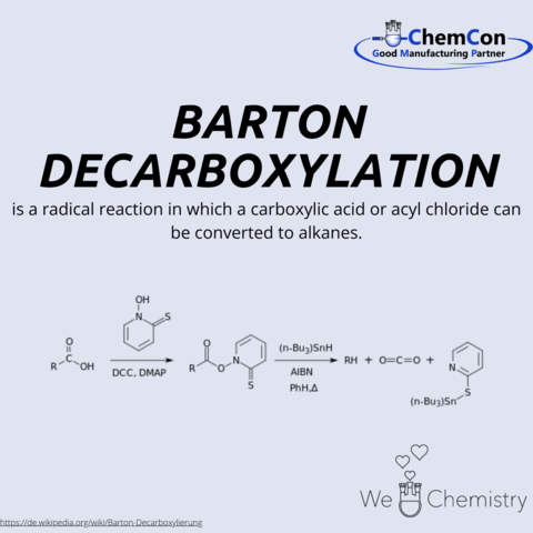Schematic representation of the Barton decarboxylation