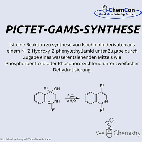 Schematische Darstellung der Pictet-Gams-Synthese