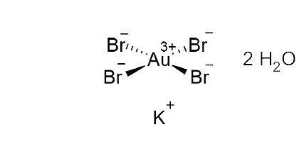 Structural formula tetrabromoaurate potassium