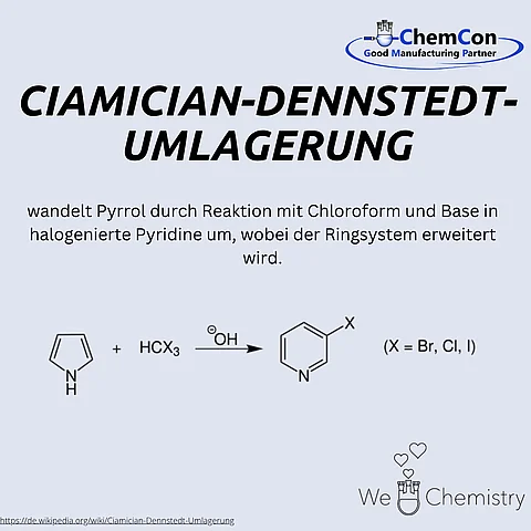 Schematische Darstellung der Ciamician-Dennstedt-Umlagerung.
