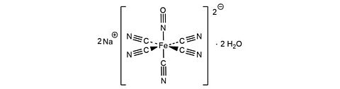 Structural formula nitroprusside sodium