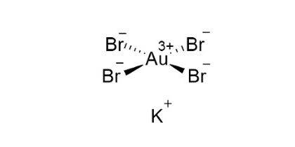 Structural formula tetrabromoaurate potassium