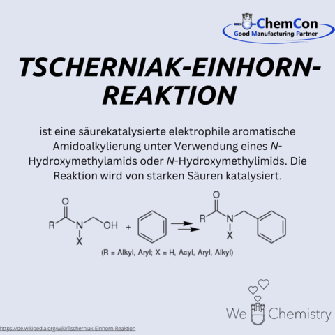 Schematische Darstellung der Tscherniak-Einhorn-Reaktion