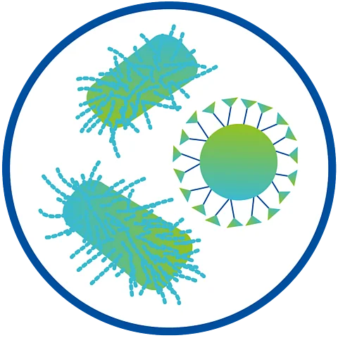 Schematische Darstellung von POx als Nanopartikel