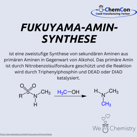 Schematische Darstellung der Fukuyama-Amin-Synthese