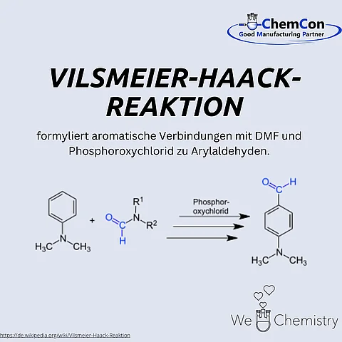 Schematische Darstellung der Vilsmeier-Haack-Reaktion