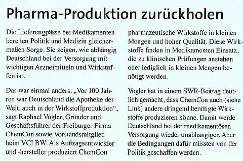 Pharma-Produktion zurückholen