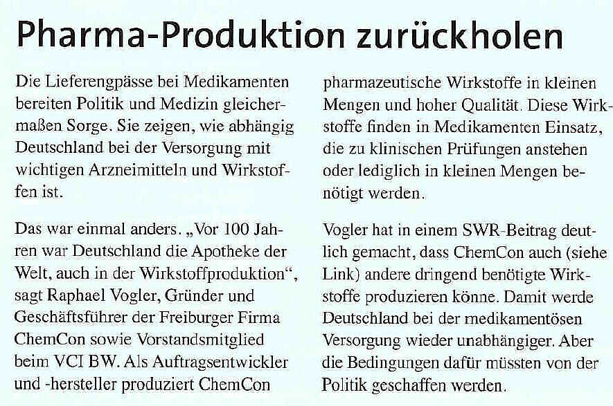 Pharma-Produktion zurückholen