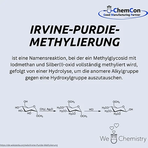 Schematische Darstellung der Irvine-Purdie-Methylierung