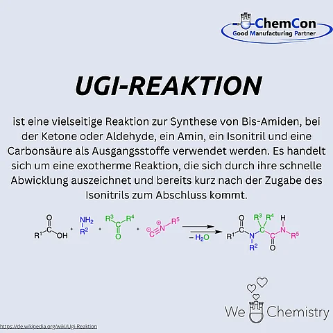 Schematische Darstellung der Ugi-Reaktion