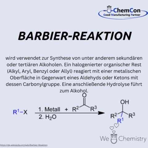 Schematische Darstellung der Barbier-Reaktion