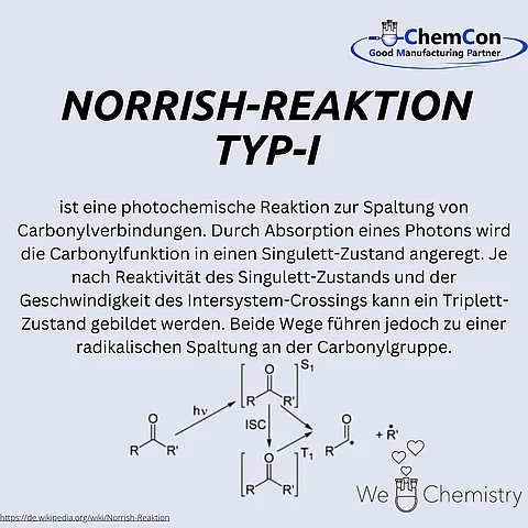 Schematische Darstellung der Norrish-Reaktion