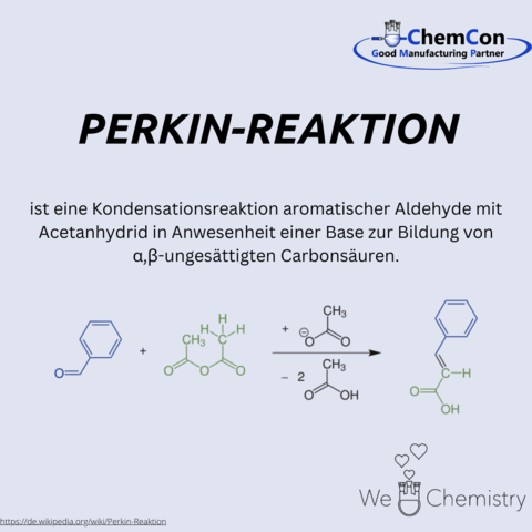 Schematische Darstellung der Perkin-Reaktion