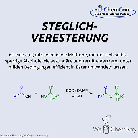 Schematische Darstellung der Steglich-Veresterung