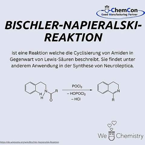 Schematische Darstellung der Bischler-Napieralski-Reaktion 