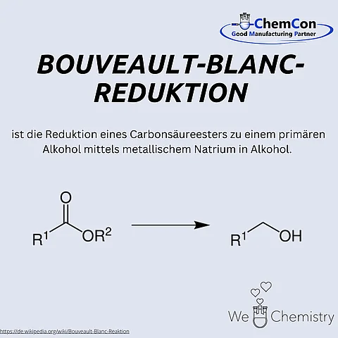 Schematische Darstellung der Bouveault-Blanc-Reduktion