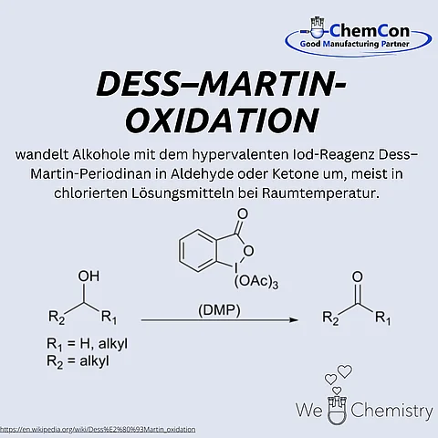 Schematische Darstellung der Dess-Martin-Oxidation