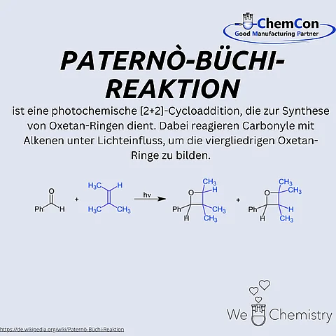 Schematische Darstellung der Paternò-Büchi-Reaktion