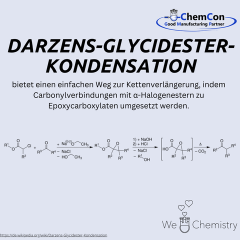 Schematische Darstellung der Darzens-Glycidester-Kondensation