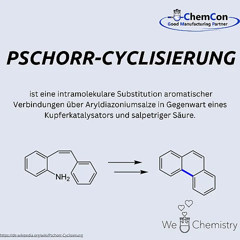Schematische Darstellung der Pschorr-Cyclisierung 