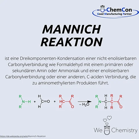 Schematische Darstellung der Mannich Reaktion