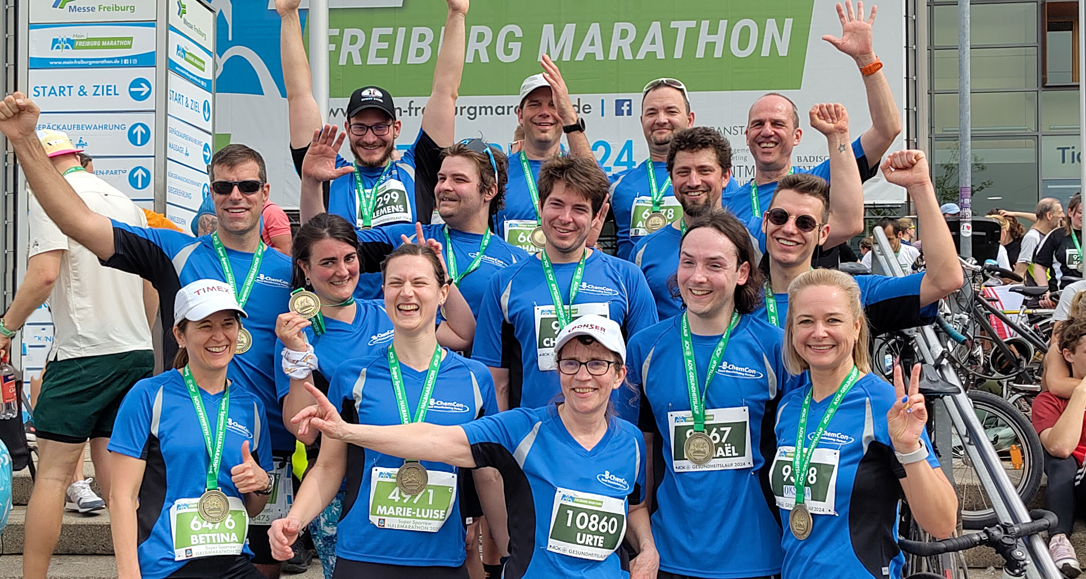 Team ChemCon beim Freiburg Marathon